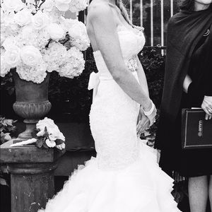 Lazaro Lace and Chiffon wedding gown